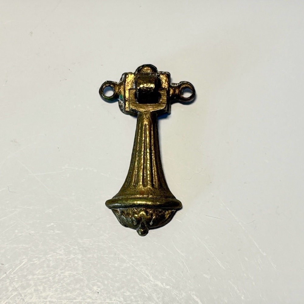 Vintage Brass Teardrop Drawer Pull or Drop Pull Art Deco Hardware